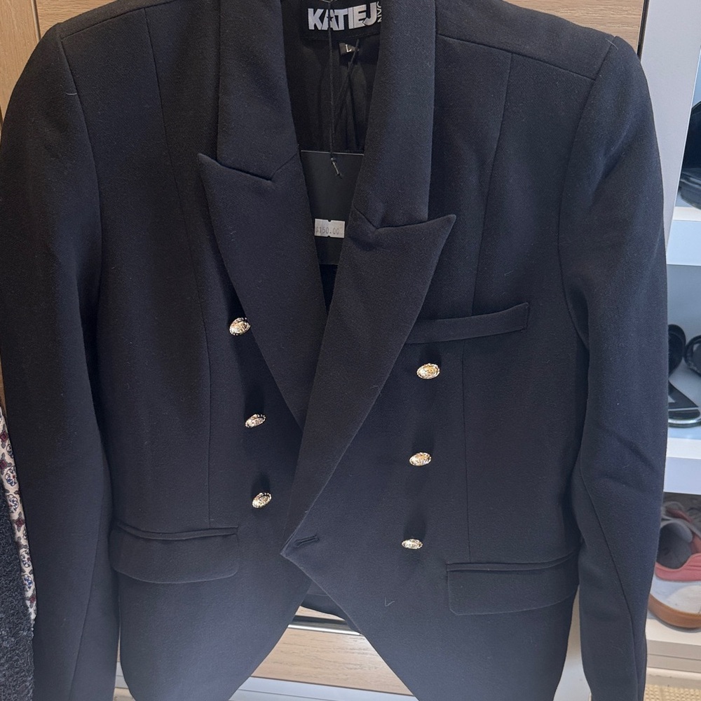 Black Double-Breasted Blazer